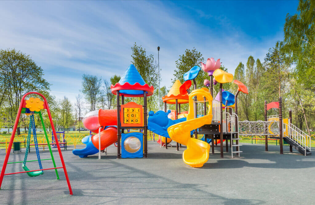 swing carousel in the park for children